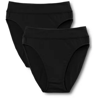 CALIDA High-Waist-Slip CALIDA "Elastic Duopack", Damen, Gr. M (44/46), schwarz, Single Jersey, Obermaterial: 94% Baumwolle, 6% Elasthan, unifarben, körpernah, Unterhosen, breiter Softbund, elastisch, atmungsaktiv, weich