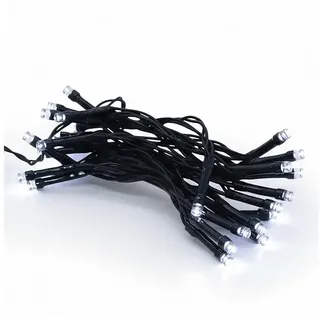 Spetebo LED Außen Lichterkette kalt weiß - 1,8 m / 24 led - Garten Weihnachten Winter Deko Beleuchtung Batterie