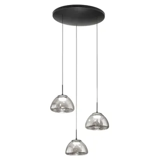 Lucille Pendelleuchte Ø 350 mm, getönt, 21 W LED, Farbtemperatur 2700 K/3000 K/4000 K, dimmbar, Metallrahmen und Borosilikatglas - Lucille - Grau
