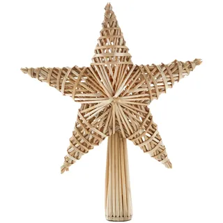 HEITMANN DECO Stroh-Baumspitze - Christbaumspitze Stern aus Stroh - Christbaumschmuck aus natürlichem Material, ca. 25 x 30cm