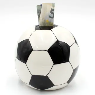 Dekohelden24 Fussball Spardose 10 cm