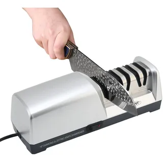 JOVANT 15 Grad Messerschärfer, 3-in-1 Elektrischer Messerschärfer für Fleisch und Gemüsemesser, Profi für Grobes, Feines Schleifen und Polieren Küchenmessern (inkl. Kochmesser)