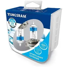 Tungsram H4 Sportlight Extreme 5000K +40% mehr Licht Halogen Auto Scheinwerfer Lampen Hardcover Twinbox