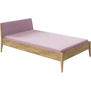 Paidi Jugendbett STIENE 90 x 200 cm Eiche massiv lasiert dunkelrosa