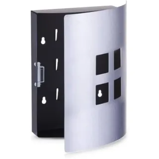 Zeller 13848 Schlüsselkasten '4 Quadrate', Edelstahl