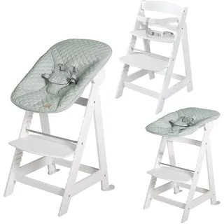 roba Treppenhochstuhl, Set 2in1, 'roba Style frosty green', mit Liegefunktion, ab Geburt