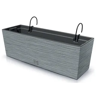 nabbi Balkonkasten aus Kunststoff DFC600W 58 cm - grauer Beton - Grau