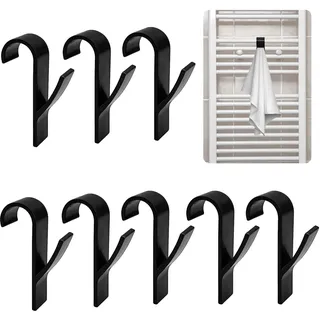 GEFIRE Haken für Heizkörper, Handtuchtrockner, 8 Stück, Handtuchhaken, Handtuchhaken, Badezimmer, Heizkörperhaken, Handtuchhalter, Badezimmer, Büro, Schrank (schwarz)