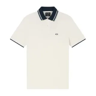 A|X Armani Exchange für Herren. XM002350AF10366U0009 Weißes Freizeit-Poloshirt (XS), Beige, Lässig, Baumwolle, Kurzarm