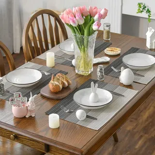 Beige Platzsets - modernes Vintage-Design - Set von 4 - hitzebeständig - Beige