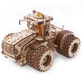 EWA Eco-Wood-Art 3D Puzzle Erwachsenen Traktor Modell mechanisches DIY Traktor Holzpuzzle mit Start-Stopp-System, Gummibandmotor & mehr 965 Teile 3D Holzpuzzle für Erwachsene & Kinder ab 14 Jahren