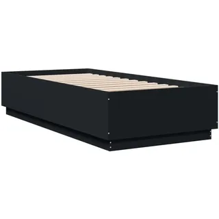 vidaXL Bettgestell mit LED Schwarz 90x200 cm Holzwerkstoff