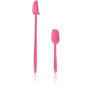 Kochblume Geizhals Set, Restelöffel, Flexlöffel S | Premium Premium-Silikon & BPA freimit Edelstahlkern | In der bunten Box (pink, 2er Set)
