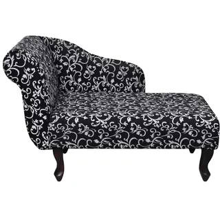 vidaXL Chaiselongue Schwarz und Weiß Stoff - Schwarz