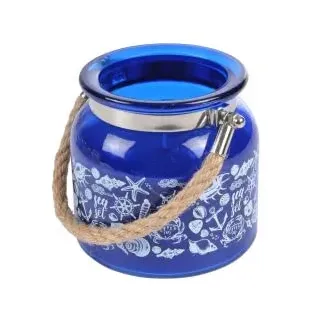 HOMEA 6BPV111BM Kerzen, Glas, Blau, klein