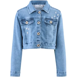 Sommerkleid HAPPY GIRLS "Jacke", Mädchen, Gr. 158, EURO-Größen, blau (jeans blau), Stoff, 100% Baumwolle, normal, Kleider Sommerkleid