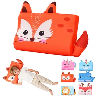 KEGOZ Schlummerkids Kissen, 45x26 cm Calmly Kinderkissen, Gedächtnis Schaum Niedliche Tiere Kissen, Ergonomisch Hautfreundlich Atmungsaktiv Komfortkissen für Besseren und Gesünderen Schlaf (Fuchs)