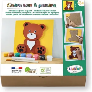 Aladine 3D Bastelset Holzbild - Bärchen aus MDF und Farben