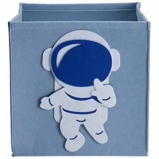 HOWHOMELY | Spielzeugkiste - Regalbox - blau - 30 x 30 cm - Aufbewahrungsbox - für Spielzeug - Kinderzimmer - Blau, Weiß