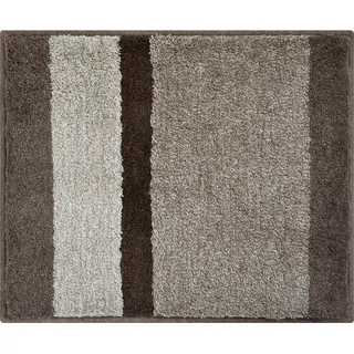 Grund Bidet-Vorleger , Taupe , Textil , Streifen , rechteckig , 50x60 cm , Oeko-Tex® Standard 100, Made in Europe , rutschfest , Heimtextilien, Badtextilien, Badematten