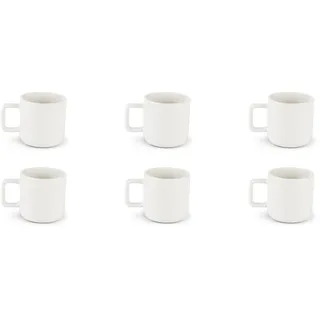 Excelsa Nordic Set mit 6 weißen Kaffeetassen, Keramik, Steingut, Fassungsvermögen 80 ml.