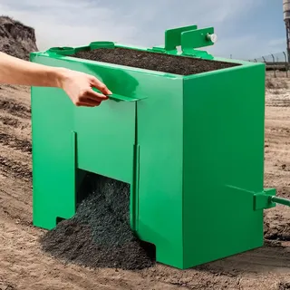Vevor Ballastbox, 3-Punkt-Traktorballast der Kategorie 1 mit 363 kg Tragkraft, mit Standard-2-Zoll-Anhängerkupplung, Stahlkonstruktion, 0,09 m3 Volumen, Laderanbau mit Schiebetür, Grün