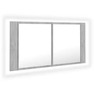 vidaXL LED-Bad-Spiegelschrank 90 cm grau