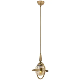 Opviq Elegant Vintage Chandelier, Metal Body with Glass Cap, 100 cm Height, 25 cm Diameter, E14 Socket, Copper Finish | Modern Glam Industrial Design