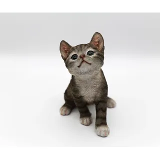 DecoTrend GmbH Dekofigur Kleine Katze sitzend grau 18x13x17cm