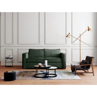 Schlafsofa mit Matratze 3-Sitzer - Cord - Tannengrün - Liegefläche 140 cm - Matratze 14 cm - LORETO