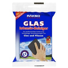 RAKSO Glas-Intensivreiniger - 1 Scheibenreiniger aus Edelstahlwolle, kratzfrei, Glasreiniger & Fliesenreiniger für Wand/Boden-Reiniger