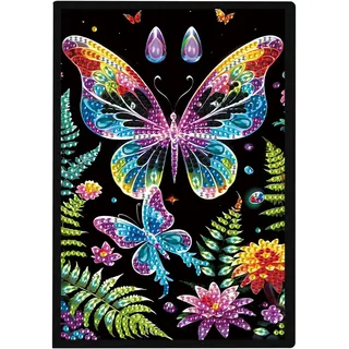 DCIDBEI DIY Diamant Painting Notebook für Erwachsene Schmetterling A5 Blanko Notizbuch Diamond Painting Notizbücher Diamond Painting Übenheft Skizzenbuch Diamant Malerei Tagebuch 50 Blätter