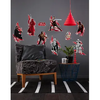 KOMAR Star Wars Deco-Sticker The Last Jedi 100 x 70 cm 9-teilig Rot/Schwarz/Weiß 14727h
