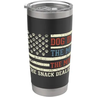 Dog Dad The Man The Myth The Snack Dealer Amerikanische Flagge Doppelwandiger Edelstahl-Thermobecher
