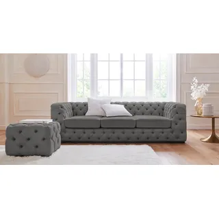 Home Affaire Chesterfield-Sofa 2-Sitzer Grau