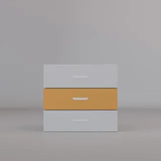 Kleine Kommode LUMI 3S, Stauraumkommode, Schubladen, Sideboard (Cashmiere + Gelb) - Gelb