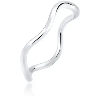 Elli Ring Damen Wellen Minimal Geo Trend in 925 Sterling Silber