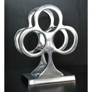 Casa Padrino Designer Weinregal aus poliertem Aluminium für 3 Flaschen H 32 cm, B 26 cm, T 15 cm - Flaschenhalter - Flaschenablage - Silber