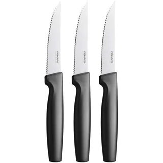 Fiskars Steakmesser-Set, 3-teilig, Functional Form, Edelstahl/Kunststoff, Schwarz, 1057564