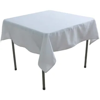 KaitatsuSen Quadratische Tischdecke aus Polyesterstoff, Weiß, 150x150cm