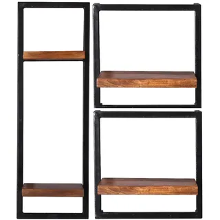 SIT Möbel Panama Wandregal 65 x 25 x 75 cm Schwarz