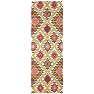 Homescapes Baumwollteppich-Läufer Oslo geometrisch 66/200 cm , Multicolor , Textil , Ethno , Rechteckig , 66x200 cm , Teppiche und Böden, Teppiche, Teppichläufer, Läufer