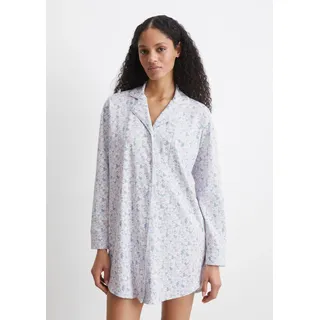 Marc O'Polo Nachthemd »Mix & Match Cotton« Brusttasche mit Bowlingkragen, Brusttasche und modernem Allover-Print