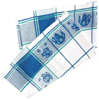 Franz Mensch Hygostar, Geschirrtuch, Kchentuch "LANDHAUS", Baumwolle, weiá/blau (70 x 50 cm,