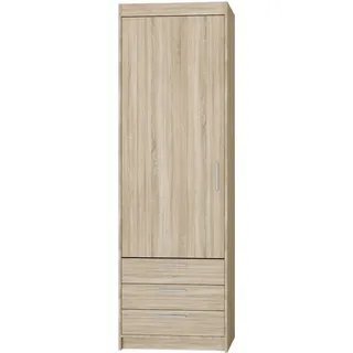 Masseno Drehtürenschrank ELENORA 60 cm Kleiderschrank Schlafzimmer Schrank 1-türig Sonoma Eiche - Braun