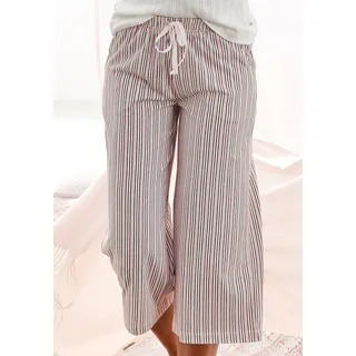 Pyjamahose S.OLIVER, Damen, Gr. 32/34, N-Gr, rosa (blassrosa, gestreift), Single Jersey, Obermaterial: 50% Baumwolle, 50% Viskose, gestreift, bequem ca. Mitte Wade, Hosen Pyjamahose, mit Allover-Druck