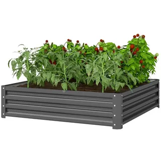 Modfu Blumenkasten aus Stahl 120x120x30 cm in Hellgrau , Metall , 120x30x120 cm , Dekoration, Blumen & Blumentöpfe, Übertöpfe