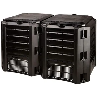 Prosperplast Komponist 800 l Prosperplast Compoteen -Kunststoffmodul in Schwarz, 82,6 (hoch) x 135 (Breite) x 71,9 (tief) cms