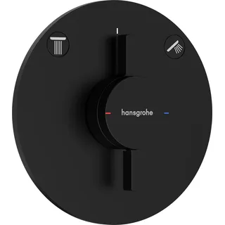 Hansgrohe DuoTurn S Unterputz 2 Verbraucher, Mischbatterie Dusche rund, Einhebelmischer für iBox universal 2, Mattschwarz