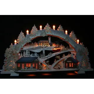 3D Schwibbogen 72cm Fichtelberg-Schwebebahn Oberwiesenthal Erzgebirge Lichterbogen - mehrfarbig, handschattiert